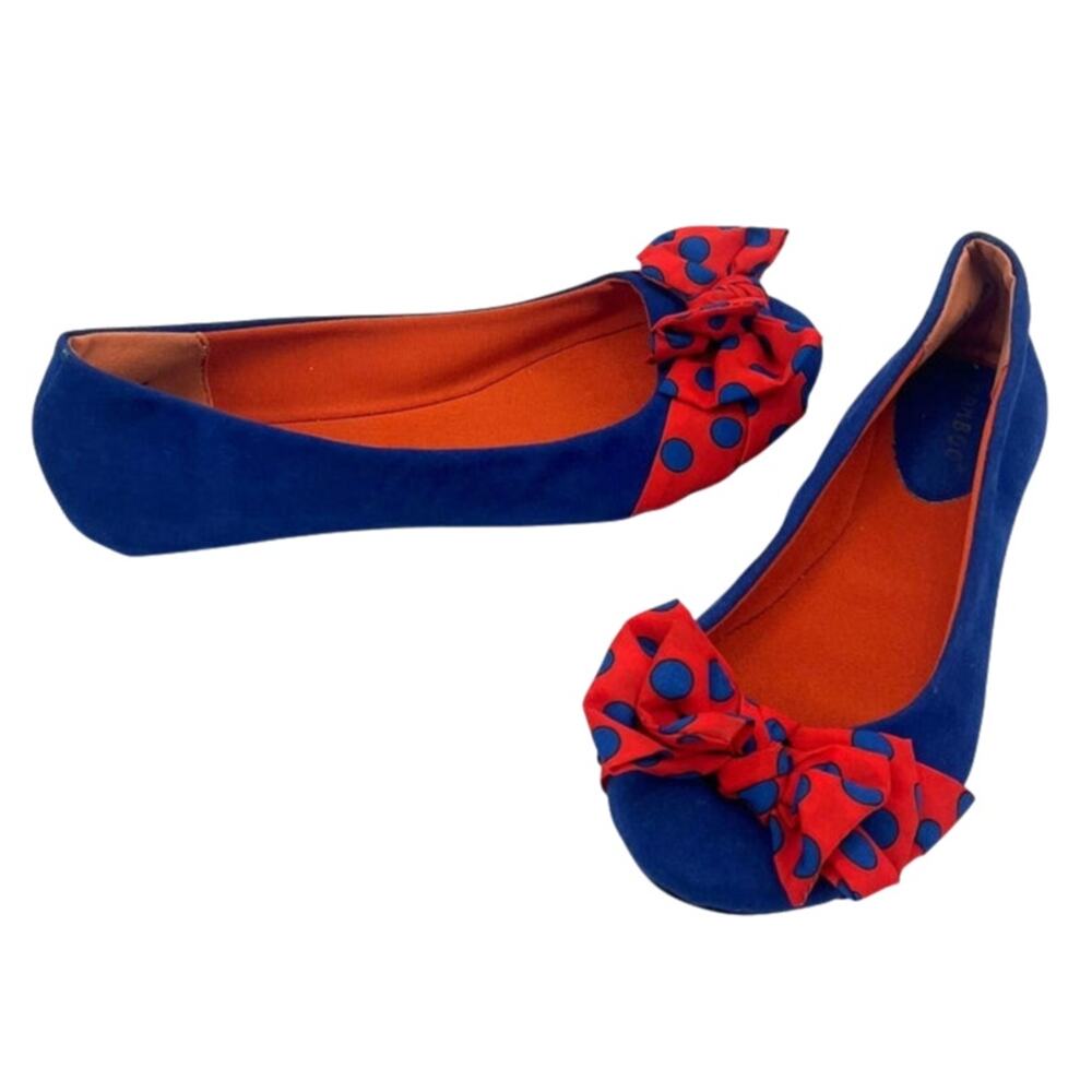 Bamboo Fabric Ballet Flats Sz 7 UF Gators Polka Dot Bow Pinup Bold Tailgate
